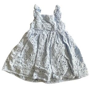 Blueberry Boulevard Girls 2T Light Blue Eyelet‎ Cotton Dress Ruffle Bow BBSIH21